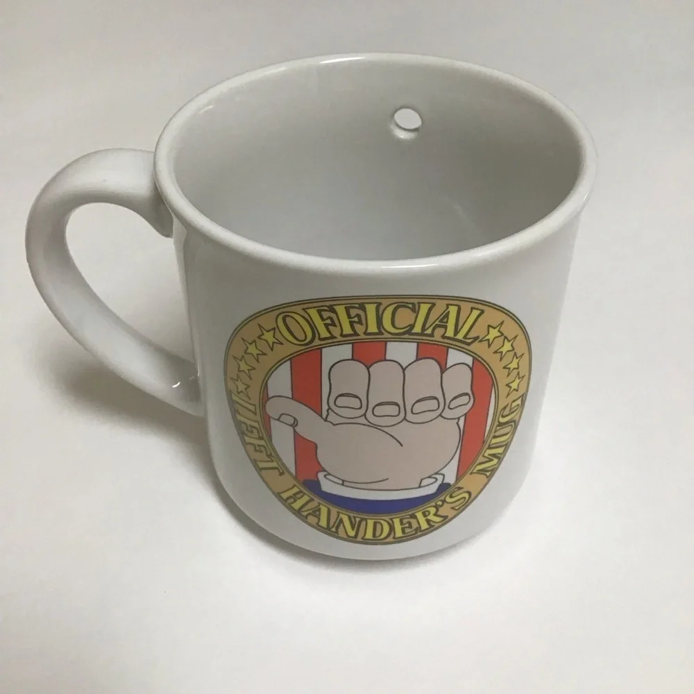 Left Handers Coffee Mug Cup Lefties Book LOT 1980’s Gift Kitchen Vintage Korea